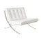 Replica Barcelona Chair Soft White Bonded Leather with Stainless Steel Frame