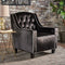 Lara Two Tone Tufted Black New Velvet Club Armchair