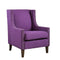 Cecilia Wingback Armchair – Purple Studded Club Chair with Walnut Legs
