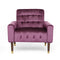 Lewisham Velvet Armchair – Pink Tufted Accent Chair with Gold‑Tip Legs