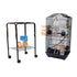 Samland Dome Top High Bird Cage on Stand with Play Toys Black