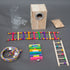 Samland Dome Top High Bird Cage on Stand with Play Toys Black