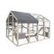 Samland Large Wooden Outdoor Cat House Catio with Platforms, Ramps, Cozy Houses and Weatherproof Roof
