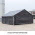Samland Enclosure Kit (Side Wall Accessory Only) for Portable Double Carport Canopy 18x20FT