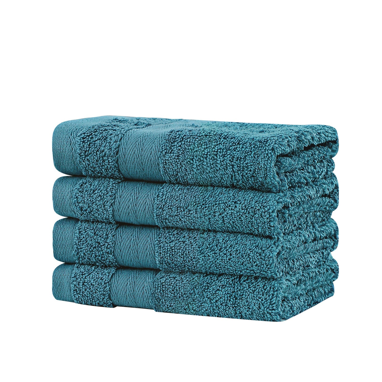 Samland Premium Cotton Washcloths 4-Pack Quick-Dry Face Towels Set-Blue