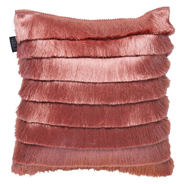 Fringy Coral Filled Cushion
