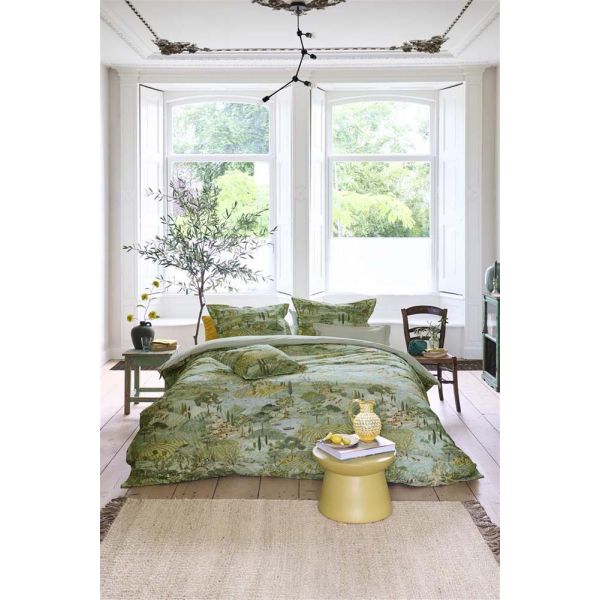 Toscana Cotton Green Quilt Cover Set By