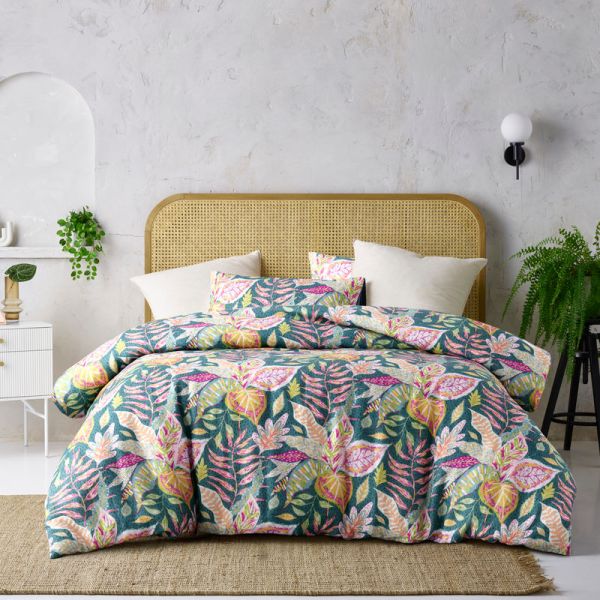 Carmila Linen Cotton Printed Quilt Cover Set by Accessorize Single