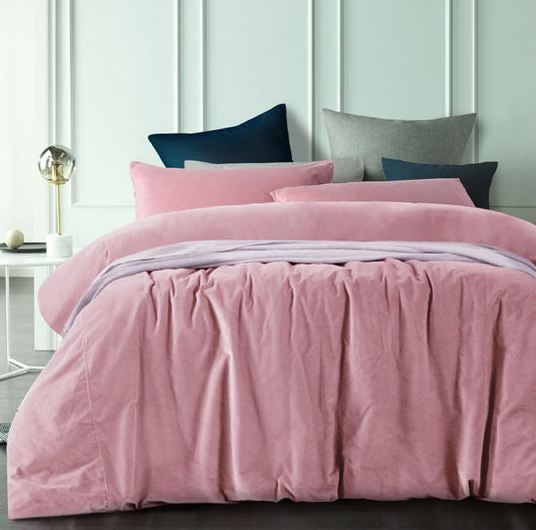 Cotton Velvet Smokey Rose Quilt Cover   Queen