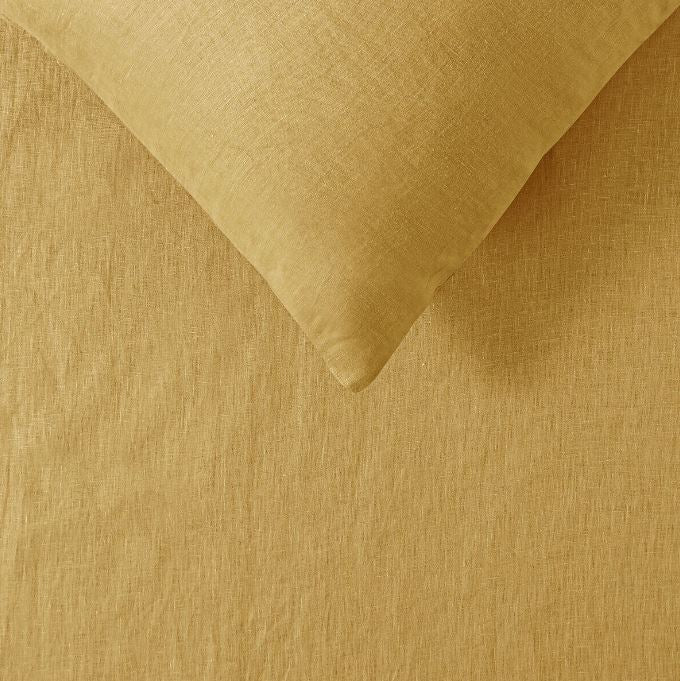 French Linen Ochre Quilt Cover   Queen