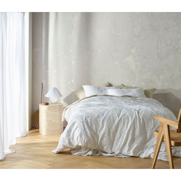 Orion White Quilt Cover by Vintage Design Homeware Single