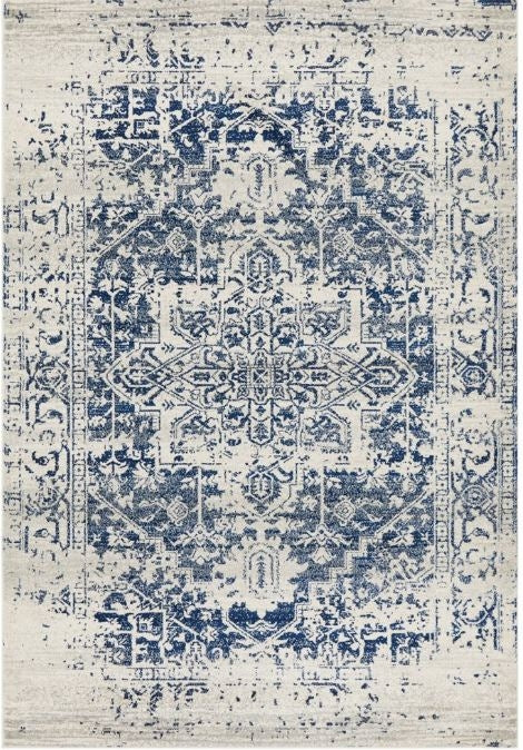 Evoke 253 White Navy   -330X240CM - RECTANGLE