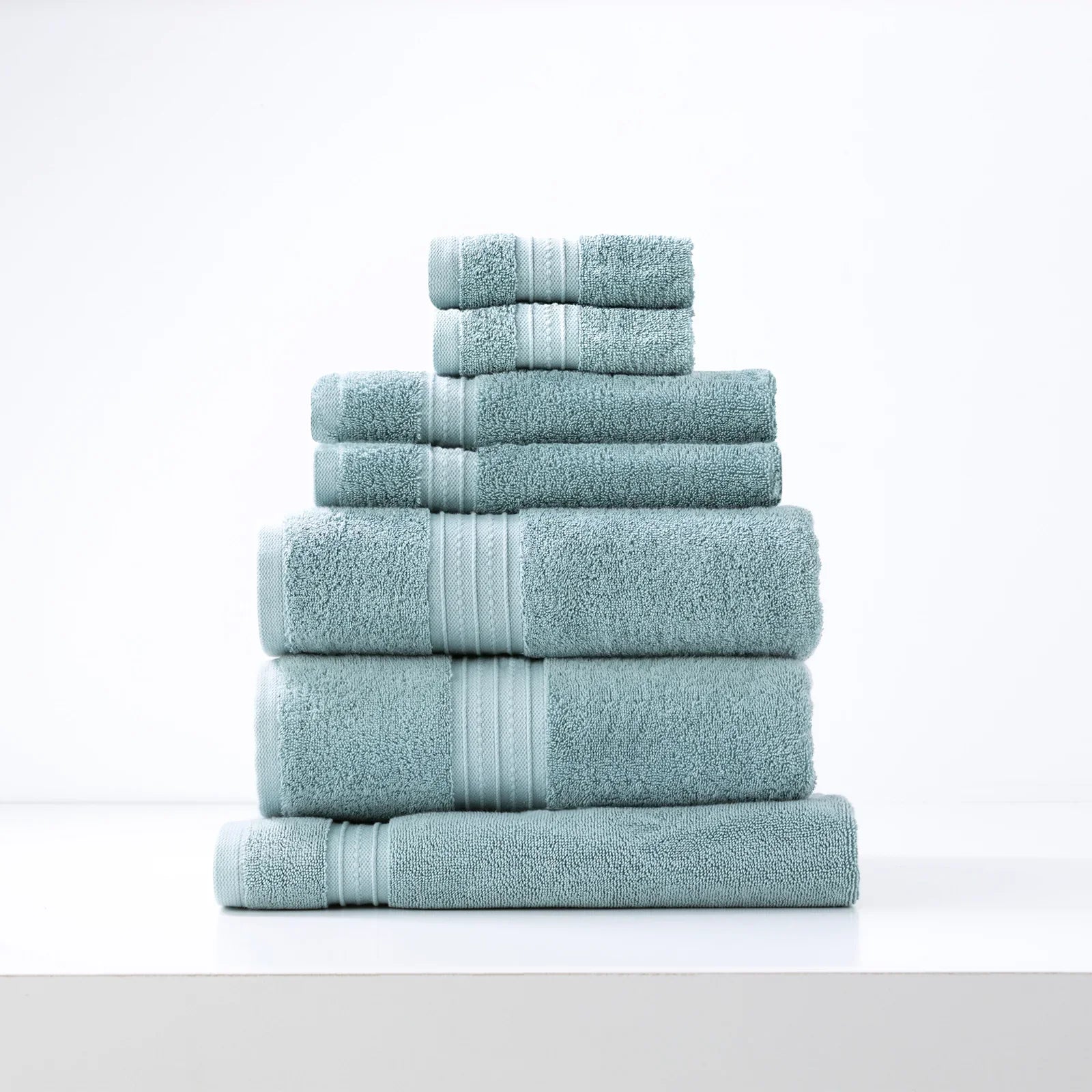 Brentwood 650 GSM Low Twist 7 Piece Gray Mist Bath Set by