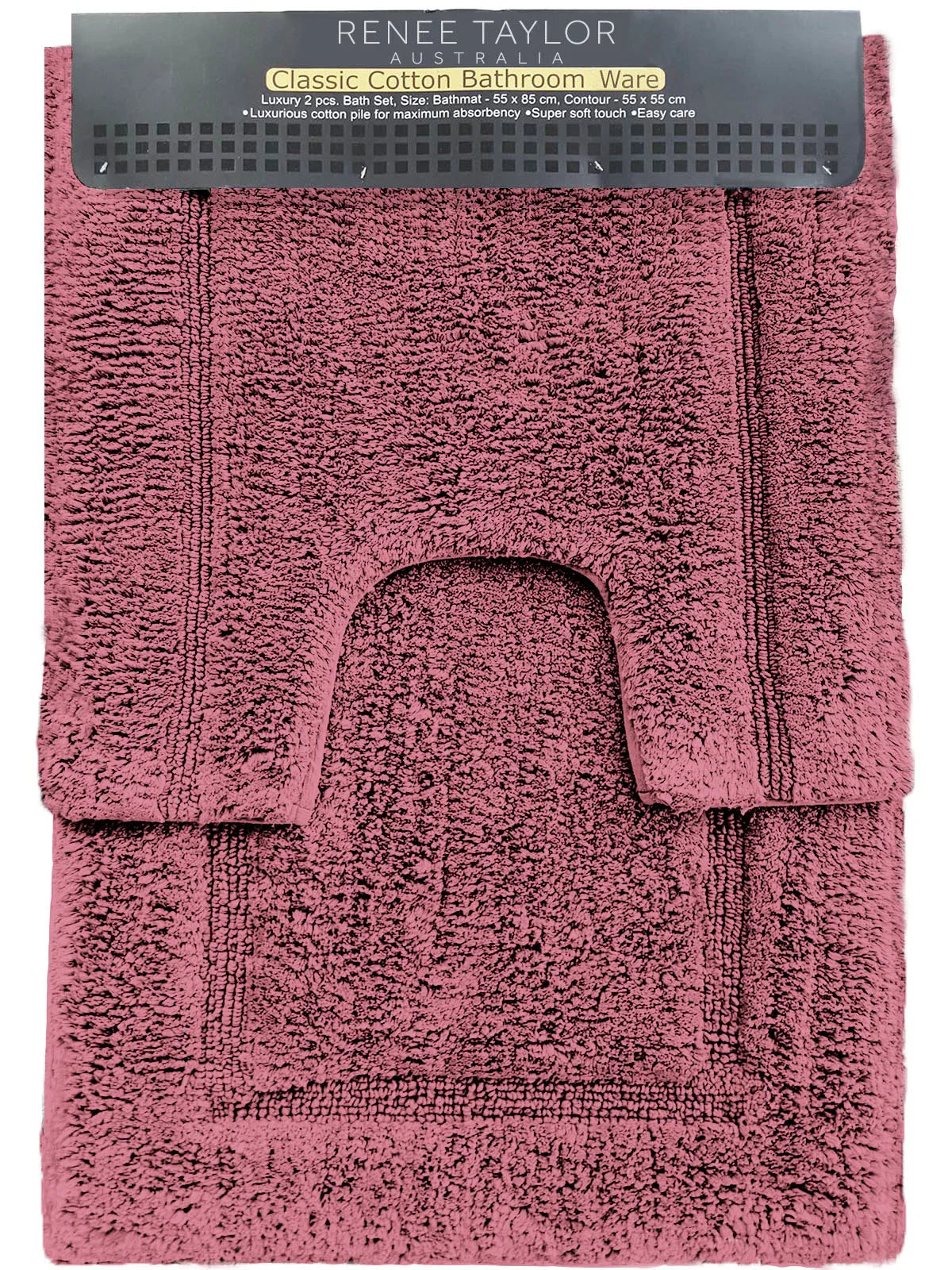 2 Piece 2200 GSM Tufted Rosebud Bath Mat Set by