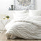 Chenille Wave 100% Cotton Vintage Washed White Tufted European Pillowcase by