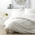 Chenille Wave 100% Cotton Vintage Washed White Tufted European Pillowcase by