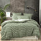 Chenille Wave 100% Cotton Vintage Washed Sage Tufted Quilt Cover Set by  King