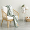 Ray Striped Vintage Washed Yarn Dyed Textured Cotton Pistachio Throw by