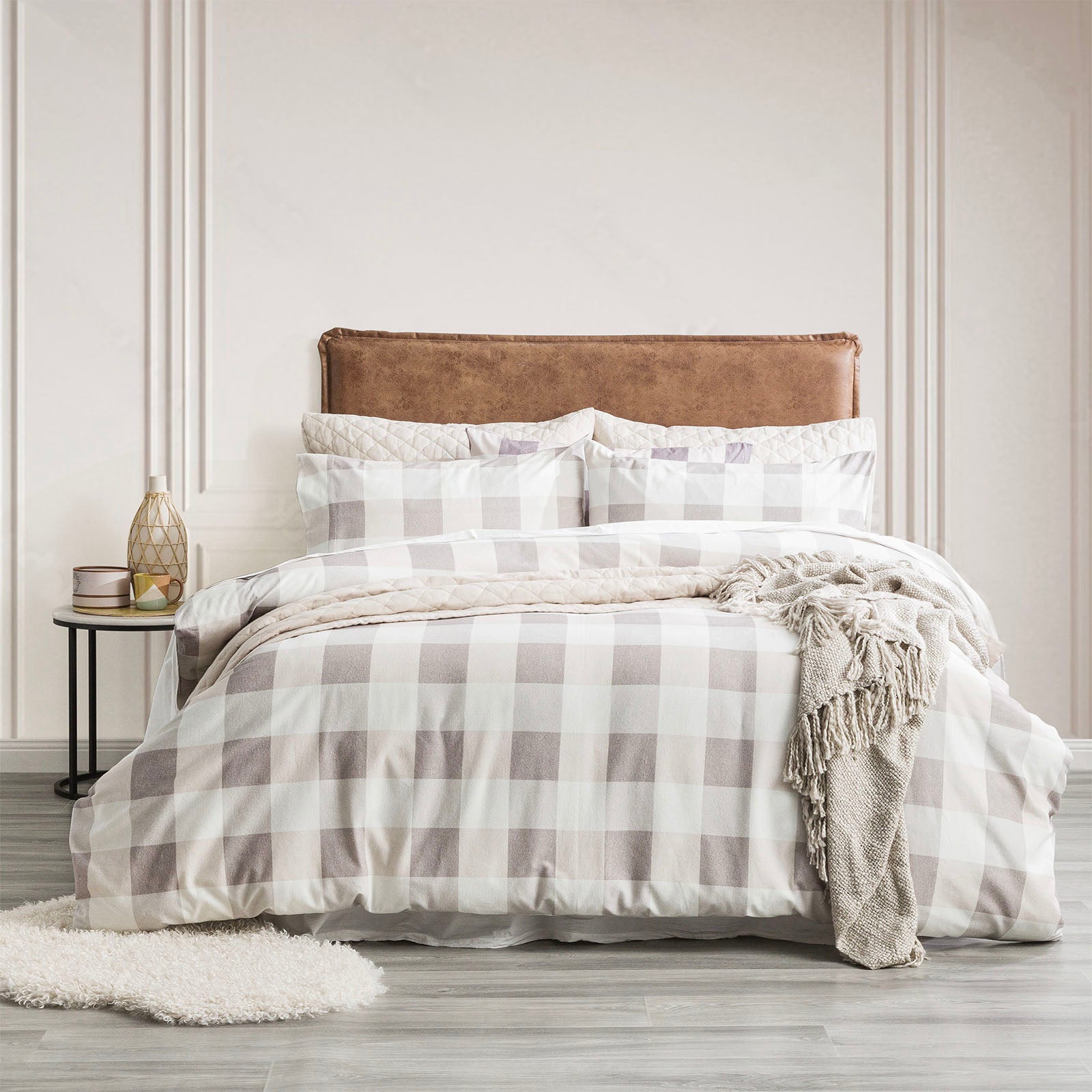 Buffalo Checks 175 Gsm Egyptian Cotton Flannelette Quilt Cover Set by Park Avenue Super King