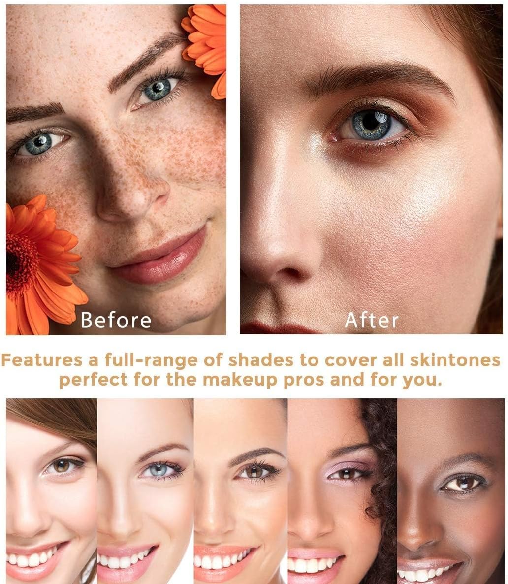 ReviGLam  Colour Changing Liquid Foundation Hides Wrinkles & Lines, BB Cream Makeup Base Concealer Cover Moisturizing Fluid for all Skin Tone SPF15, Pack of 2