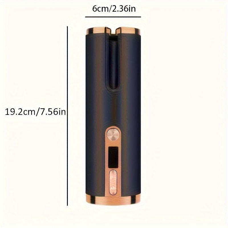 Gun - metal grey Black - gold color Black Automatic Hair Curler LED Temperature Display USB Rechargeable Curler Salon