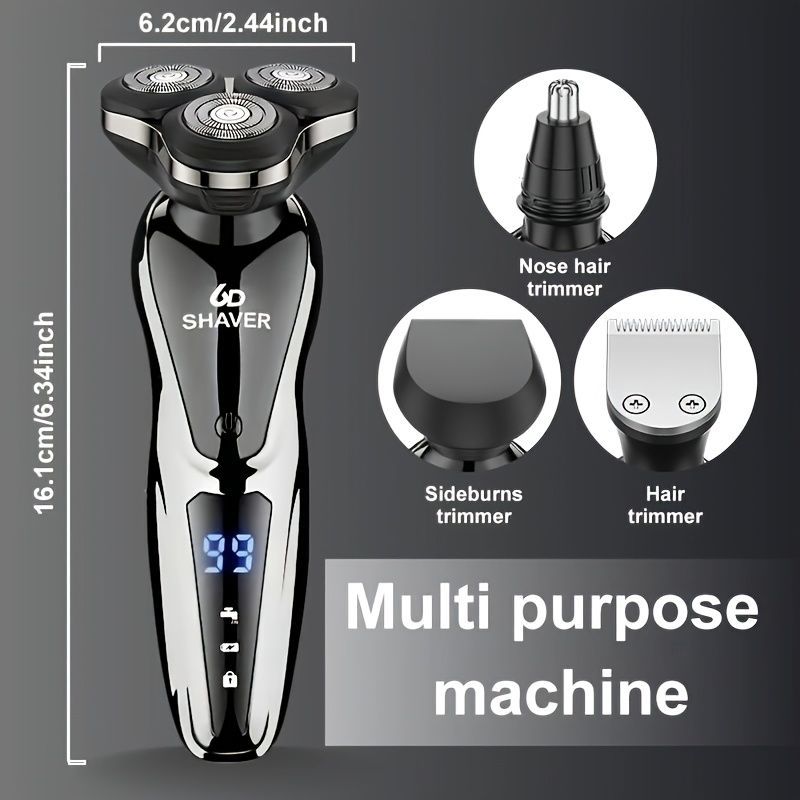 Men'S Electric Shaver 4-In-1 Shaver Multifunctional Shaver USB Charging Shaver - Black - Size 1168