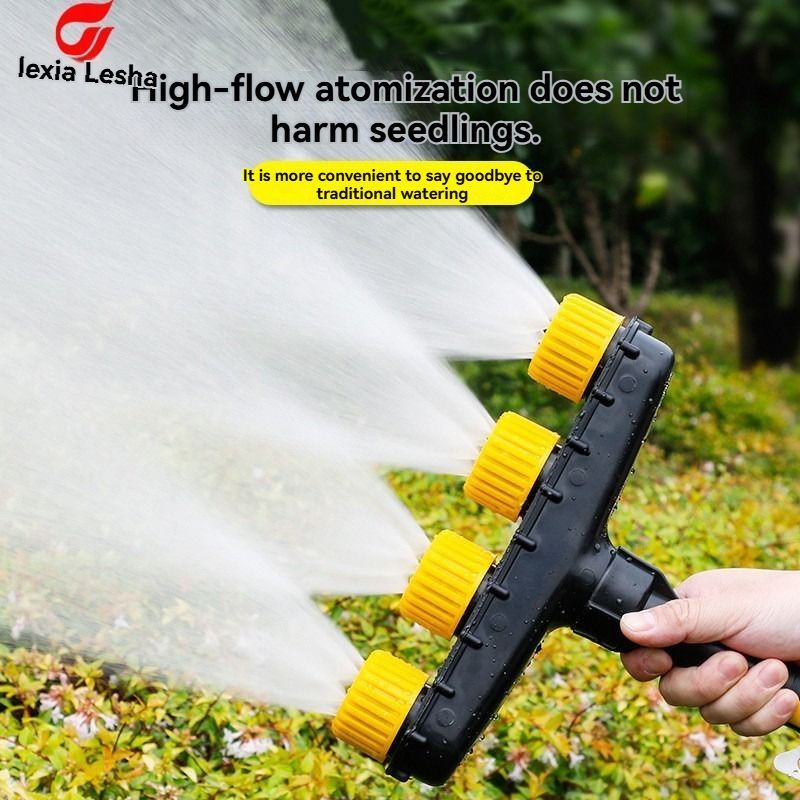 6-Head Garden Spray Nozzle Irrigation Hose Sprinkler Australian Garden Watering - Yellow - Size M
