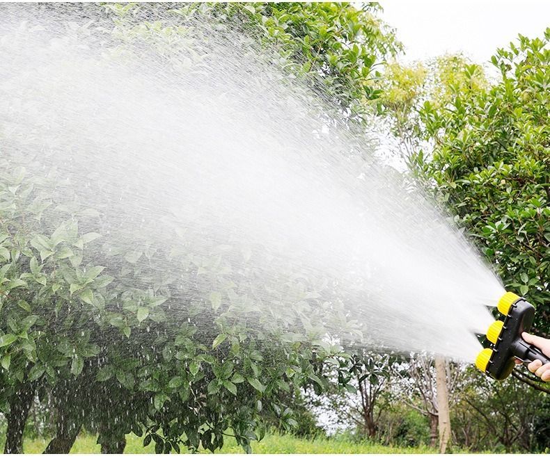6-Head Garden Spray Nozzle Irrigation Hose Sprinkler Australian Garden Watering - Yellow - Size M