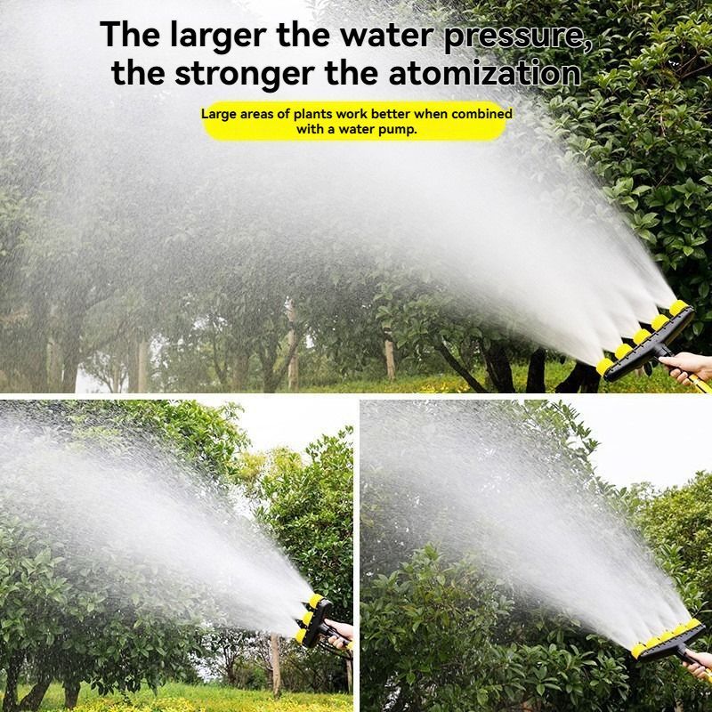 6-Head Garden Spray Nozzle Irrigation Hose Sprinkler Australian Garden Watering - Yellow - Size M