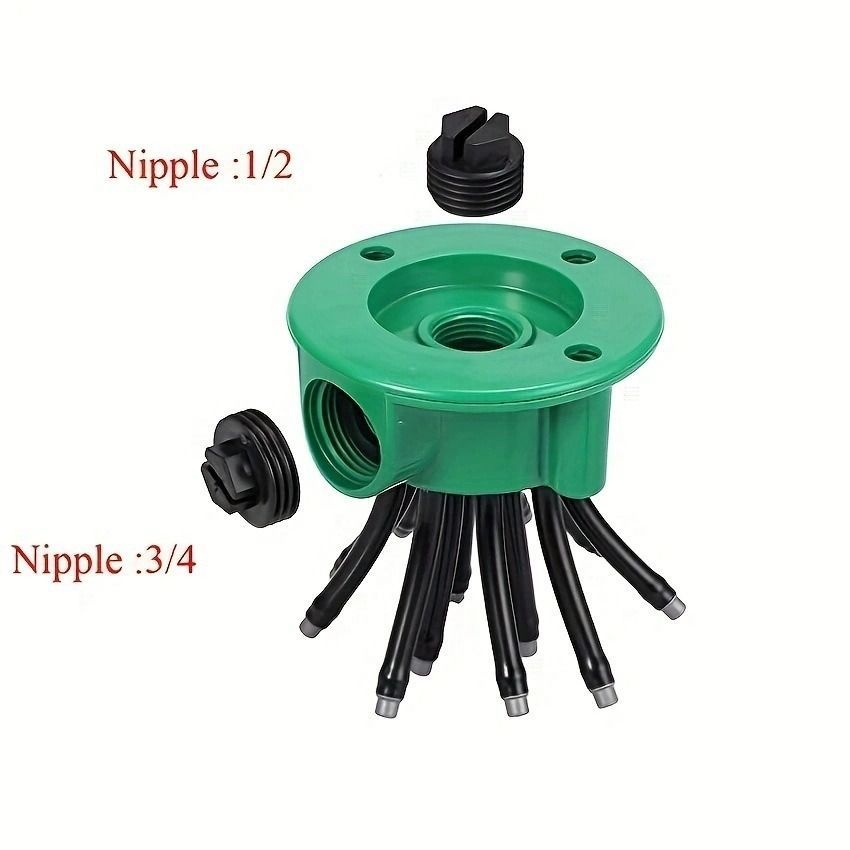 garden sprinkler, 360 degree automatic sprinkler, multi head irrigation tool, lawn watering, garden hose sprinkler, Australian garden, adjustable sprinkler, outdoor watering, garden irrigation - Green - Size M