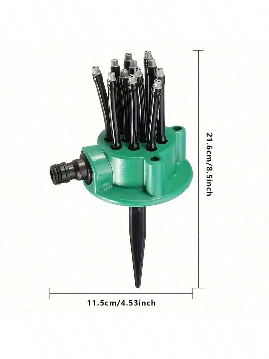 garden sprinkler, 360 degree automatic sprinkler, multi head irrigation tool, lawn watering, garden hose sprinkler, Australian garden, adjustable sprinkler, outdoor watering, garden irrigation - Green - Size M