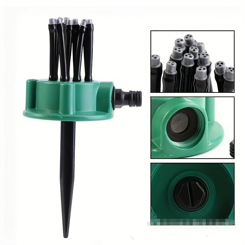 garden sprinkler, 360 degree automatic sprinkler, multi head irrigation tool, lawn watering, garden hose sprinkler, Australian garden, adjustable sprinkler, outdoor watering, garden irrigation - Green - Size M