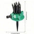 garden sprinkler, 360 degree automatic sprinkler, multi head irrigation tool, lawn watering, garden hose sprinkler, Australian garden, adjustable sprinkler, outdoor watering, garden irrigation - Green - Size M