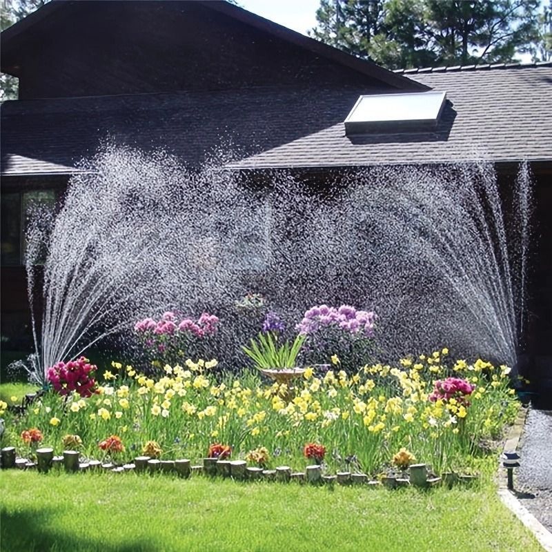 garden sprinkler, 360 degree automatic sprinkler, multi head irrigation tool, lawn watering, garden hose sprinkler, Australian garden, adjustable sprinkler, outdoor watering, garden irrigation - Green - Size M