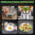 KEMORELA, 4-in-1 kitchen set, stainless steel kitchen tools, Australian kitchen essentials, rice washer, grater, colander, cooking prep tools, kitchen storage, home cooking gadgets, mixing bowl with lid, kitchen space saver, multi-purpose kitchen set - Si