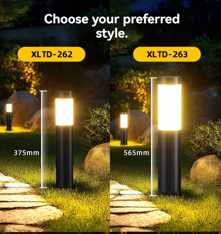 solar lawn lights, stainless steel outdoor lights, 3-LED garden lights, waterproof outdoor lights, modern outdoor lighting, cylindrical solar lights, Australian outdoor lights - Black with white light - Size 2PCS