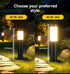 solar lawn lights, stainless steel outdoor lights, 3-LED garden lights, waterproof outdoor lights, modern outdoor lighting, cylindrical solar lights, Australian outdoor lights - Black with white light - Size 2PCS