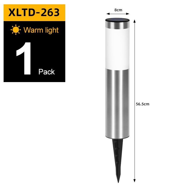 solar lawn lights, stainless steel outdoor lights, 3-LED garden lights, waterproof outdoor lights, modern outdoor lighting, cylindrical solar lights, Australian outdoor lights - Black with white light - Size 2PCS