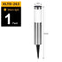 solar lawn lights, stainless steel outdoor lights, 3-LED garden lights, waterproof outdoor lights, modern outdoor lighting, cylindrical solar lights, Australian outdoor lights - Black with white light - Size 2PCS