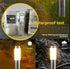solar lawn lights, stainless steel outdoor lights, 3-LED garden lights, waterproof outdoor lights, modern outdoor lighting, cylindrical solar lights, Australian outdoor lights - Silver - toned warm light - Size 2PCS