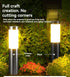 solar lawn lights, stainless steel outdoor lights, 3-LED garden lights, waterproof outdoor lights, modern outdoor lighting, cylindrical solar lights, Australian outdoor lights - Silver - toned warm light - Size 2PCS