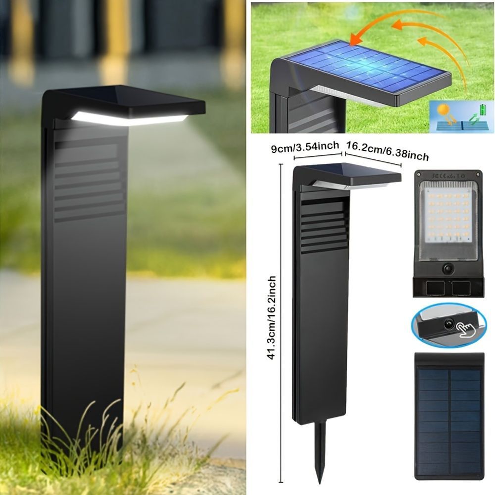 solar path lights, 2-pack, warm white cool white, four lighting modes, outdoor lighting, garden lights, driveway lights, lawn lights, Australian outdoor decor, eco-friendly path lights - Black - Size 2pcs