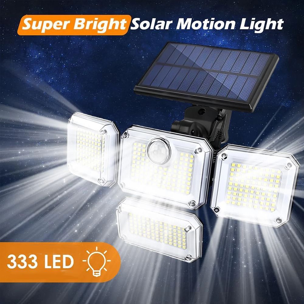 solar outdoor light, motion sensor wall light, waterproof led light, rotatable solar panel, Australian outdoor lighting, energy saving garden light, dusk to dawn light - White light - Size 4PCS