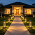 solar garden lights, outdoor waterproof lights, warm white LED pathway lights, automatic dusk to dawn lights, landscape lighting, lawn lights, patio lights, driveway lights, solar stake lights, Australian outdoor lights - White light - Size 6PCS