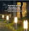 Solar Lawn Lights Stainless Steel Outdoor Lights 3-LED Garden Lights Waterproof - Black with white light - Size 1PCS