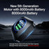 Portable Shower Head 8000mAh Battery Multi-Functional Shower Indoor Outdoor Use - Black - Size 8000amh