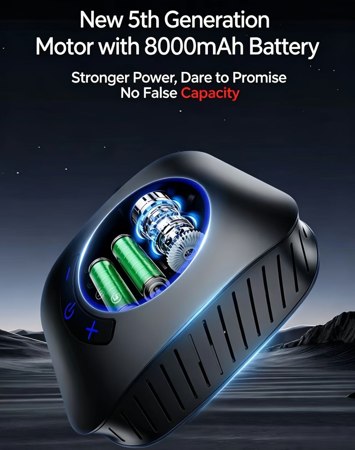 Portable Shower Head 8000mAh Battery Multi-Functional Shower Indoor Outdoor Use - Black - Size 8000amh