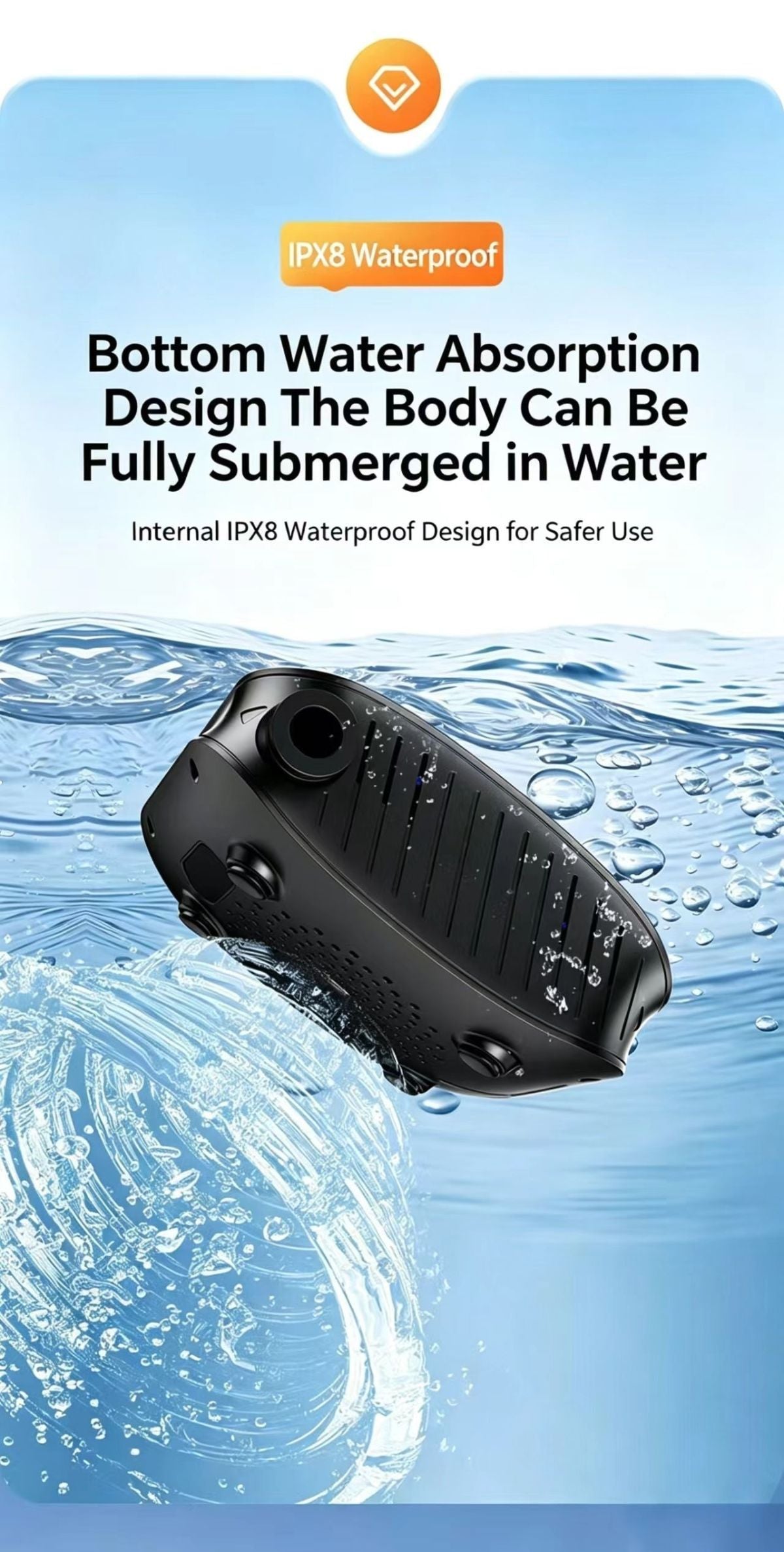 Portable Shower Head 8000mAh Battery Multi-Functional Shower Indoor Outdoor Use - Black - Size 8000amh