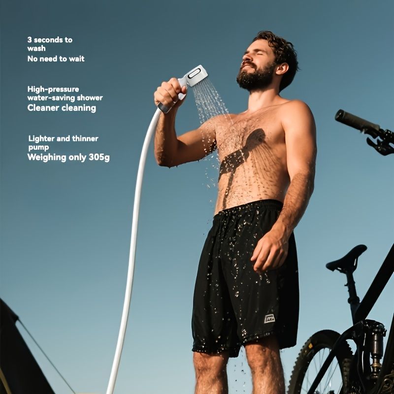 Portable Electric Camping Shower Water Heater 36V USB Rechargeable 5000mAh