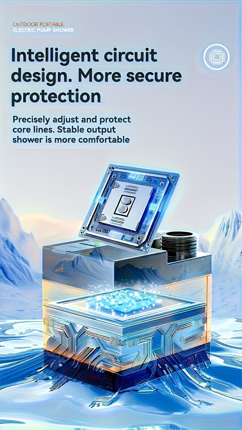 Portable Electric Camping Shower Water Heater 36V USB Rechargeable 5000mAh
